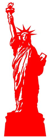 skyline4u Freiheitsstatue Aufkleber das Wahrzeichen New York in 8 Größen und 25 Farben (16x50cm hellrot)