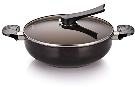 Happycall 5 Layer Diamond Nonstick Party Wok With Lid, 11inch, Stir Fry Pan, Saute Pan, Deep Frying Pan by Happycall