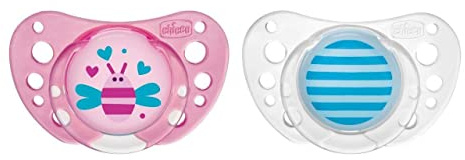Chicco Succhietto Physio Air Bimba in Caucciù, 16-36 Mesi, 2 Pezzi, Colori Assortiti