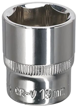 Sealey SP3819 19mm 3/8 Sq Drive Fully Polished WallDrive® Socket
