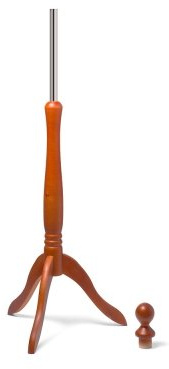 Schneiderpuppe Zubehör - LUCCESI / Holz-Dreibein/Halsabschluss (Calvados) | Ø Chromstange 2,50 cm / Ersatzteil