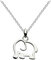 Dew Elephant Pendant 18 Necklace – Sterling Silver, Cute and Fun Animal Outline Pendant, Gift Idea