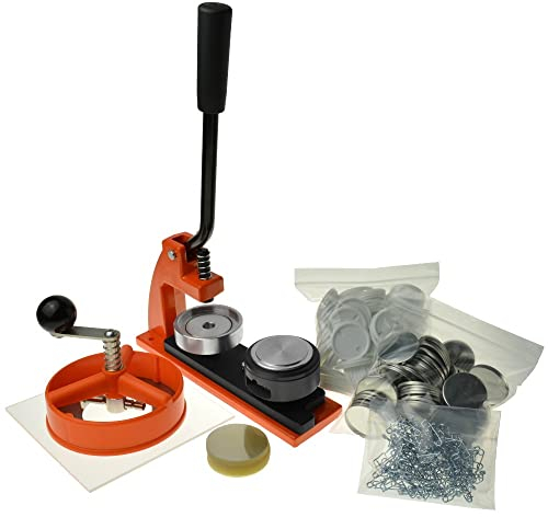 Maquina Hacer Chapas 58mm | Maquina Chapas con 250 Chapas | Maquina de Chapas con Cortador Circular | Intercambiable con 25mm + 38mm + 45mm + 77mm | Maquina Para Hacer Chapas | Maquina de Hacer Chapas