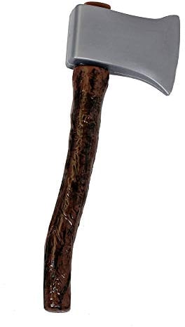 Woodsman Axe Accessory - Pack of 1 - Plastic Axe Prop With Wooden Handle - Perfect Fake Axe for Halloween and Book Fancy Dress Prop