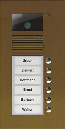 TCS Tür Control Video Color Außenstation V AVU14060-0012 PUK 6 Tasten 1-Spalt Türstation für Türkommunikation 4035138014397