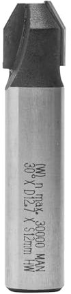 ENT 13682 Fasefräser und Bündigfräser HW, Schaft (S) 12 mm, Durchmesser (D) 12,7 mm, NL 12,7 mm, E 30°, SL 40 mm