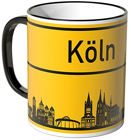WANDKINGS® Tasse, Skyline Köln - SCHWARZ