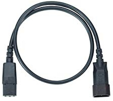 BACHMANN 356.169 Verlängerung H05VV-F 3G1,0,sw L:0,75,C14/C13, Schwarz
