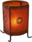 GURU SHOP Orientalisches Teelicht `Henna` Nr. 2, Orange, Leder, Farbe: Orange, 13x9x9 cm, Teelichthalter & Kerzenhalter