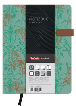 Herlitz 11369766 Notizbuch my.book Lady, Butterfly, mit Magnetverschluß, A6, 96 Blatt liniert