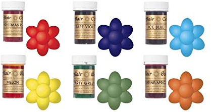 Sugarflair Rainbow Set of 6 Food Colour Gel Pastes. Perfect for Cake Decorating, Baking & Much More