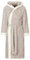Di Ficchiano Unisex Herren Damen Bademantel mit Kapuze I Morgenmantel flauschig I Nachtwäsche aus edler Mikrofaser I Kimono Farbe: Taube Ecru, Gr. L