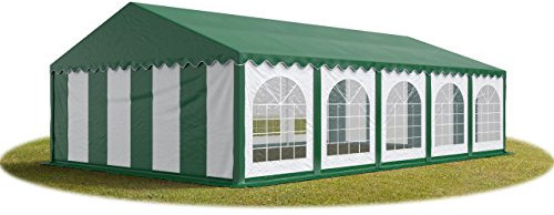 TOOLPORT 5x10 mTendone per Feste Premium PVC Verde 100% Impermeabile Gazebo da Giardino Tendone da Esterno Tenda Party