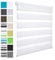 WOLTU Doppelrollo Klemmfix ohne Bohren Weiß B70 x H150 cm, Duo Rollo lichtdurchlässig Fensterrollo für innen verdunkelnd, Zebrarollo mit Kettenzug - Seitenzugrollo für Fenster und Tür