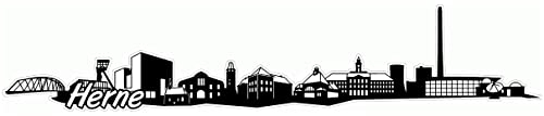 Samunshi® Herne Skyline Aufkleber Sticker Autoaufkleber City Gedruckt - 15x3cm schwarz
