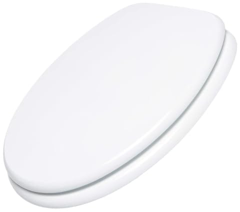 Schläfer | 4638101 - Abattant WC Universel, Couvre-Eau Weser, Tablette Couvre-Toilettes en Bois Laqué, Abattant Cuvette Toilette Blanc