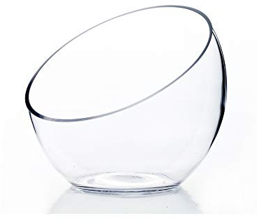 WGV Clear Slant Cut Bowl Glass Vase, Glass Terrarium, Candy Dish, Floral Glassware, Slant Open: 7. Height: 6 x 2.7. Base: 4 (1 Piece)