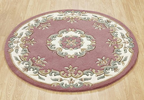 Rugs Direct Rug, 100% Wool, Pink, 120cm x 120cm