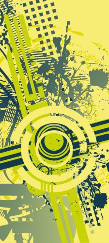 wandmotiv24 Türtapete Max TT093 90x200cm Technik Grunge Tapete Grün