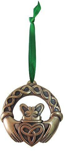 Bronze Plated Hanging Ornament Claddagh Ring Design