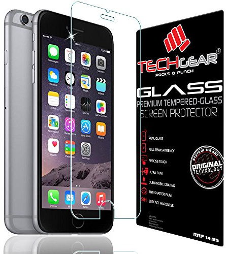 TECHGEAR Screen Protector for iPhone 6s Plus (5.5 Inch) - GLASS Edition Genuine Tempered Glass Screen Protector Guard Cover Compatible with Apple iPhone 6s Plus (3D Touch Compatible)