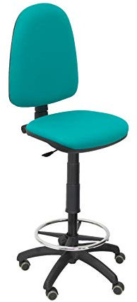 Piqueras Y Crespo T04CP Ayna bali- Taburete ergonómico, regulable en altura, aro reposapiés y ruedas de parquet, 100/123x46x40 cm, Verde claro