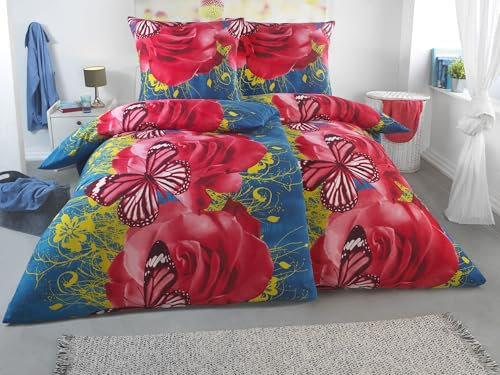 DreamHome 4 teilige Bettwäsche Mikrofaser AllSeason Bettbezug für Bettdecke, Steppdecken 135x200 und Kissen 80x80 Große Auswahl an Farben, Kissenbezug, Design - Motiv:Design 10
