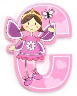 Vinsani Wooden Fairy Alphabet Letters Personalised Bedroom Wall Door Name (C)