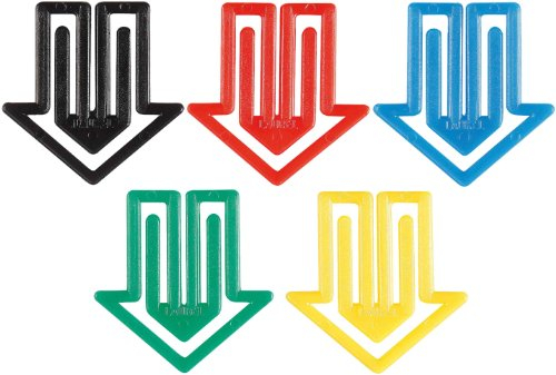 Laurel Büroklammer Pfeil-Klip aus Polystyrol, 30 mm, Beutel, grundfarbig sortiert