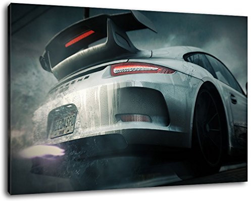 need for speed Format 80x60 cm Bild auf Leinwand, XXL riesige Bilder fertig gerahmt mit Keilrahmen, Kunstdruck auf Wandbild mit Rahmen