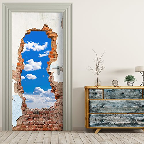 Stickerprofis Türtapete selbstklebend TürPoster - DURCHBRUCH - 3D Türaufkleber Türfolie