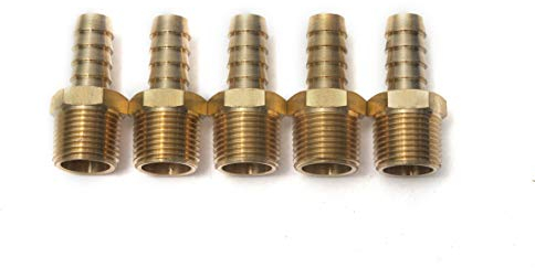 LTWFITTING Messing Fittings Anschluss 3/8 Außengewinde R x 10 mm Schlauch (5 Stück)