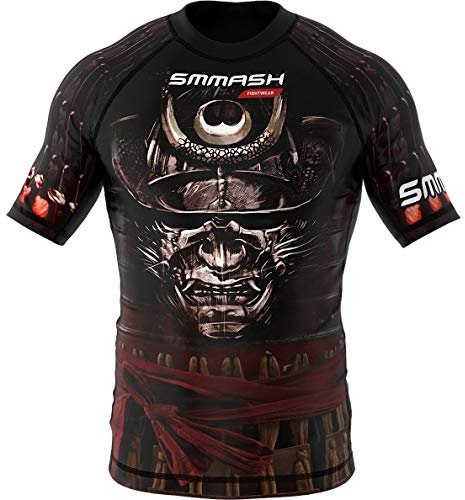 SMMASH Rashguard SAMURAI Men's Short-sleeve Shirt for MMA UFC BJJ (M)