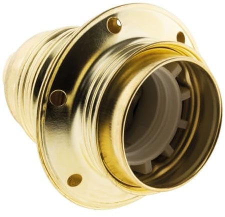 Douille E27 Acier Laitonné double bague borne de terre - Zenitech