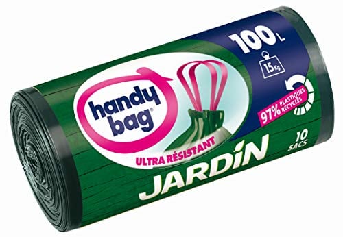 Handy Bag Sac Poubelle Jardin Ultra Résistant, Les 10 Sacs 100L
