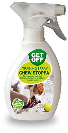 Rosewood Get Off to deter cats and dogs from chewing items Stoppa Spray, 250ml, White, 9.5x6x24 cm