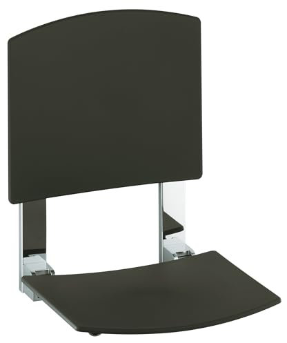 Keuco 34982010037 Plan Care Klappsitz zur Wandmontage verchromt/schwarzgrau