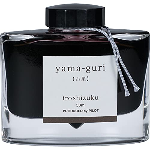 PILOT Iroshizuku 69219 Füllfederhalter-Tinte, Yama-Guri, Wild Chestnut (Dunkelbraun), 50 ml Flasche