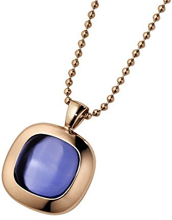 Anhänger rosévergoldet mit 12x12 mm Hydrothermal Quarz blau
