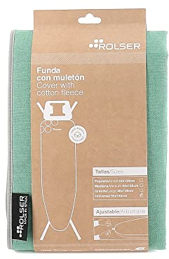 Rolser Funda 100% Algodón para Tabla de Planchar - Talla Universal 140x55 cm - Natural Verde