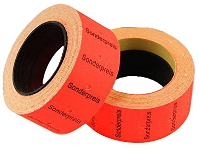 20 Rollen Preisetiketten Etiketten für z.B. MX-5500 Maße 12x21 mm Rot Sonderpreis-Aufschrift