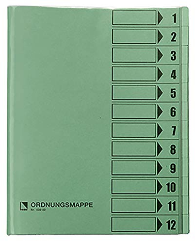 Bene 83800GN Ordnungsmappe mit Schutzumschlag, grün