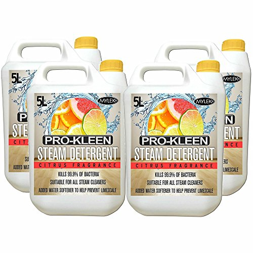 Pro-kleen 4 x 5 Litres Steam Detergent Citrus Splash For Steam Mops + Built In Water Softener