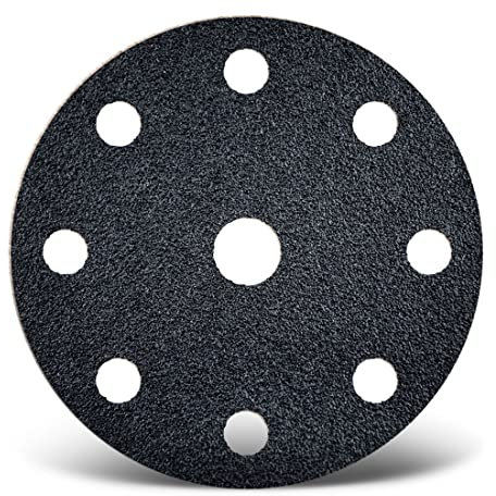 MENZER Black Klett-Schleifscheiben, 150 mm, 9-Loch, f. Exzenterschleifer, Siliciumcarbid (50 Stk.) K600
