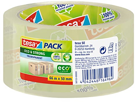 Tesa 58153-00000-00 &Eco Strong Klebeband 6er Pack Transparent