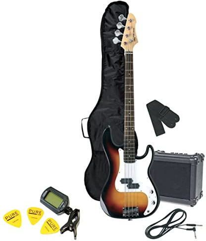 GEWA E-Bass Pack 3-Tone sunburst RCB-100 inkl. Verstärker, Tasche, Tuner, Gurt, Kabel, Plektren - PS502573 - ***NEU***