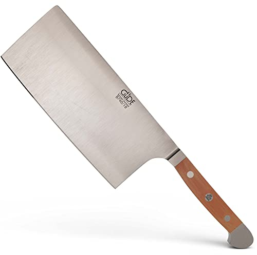 Güde Solingen-Hacha forjada, 18 cm, Madera de peral, Alpha-BIRNE-Doble virola, Hecho a Mano en Alemania, Chrome Steel, Cuchillo de Carnicero