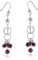Materia Damen Ohrhänger lang silber - 925 Sterling Silber Ohrrringe Kugel echte Granat Edelsteine inkl. Schmuck Schachtel #SO-84