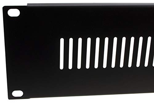 kenable 2U Vented Blanking Plate for 19 Inch Server Rack Data Cabinet Steel Construction with Screws Black 88mm