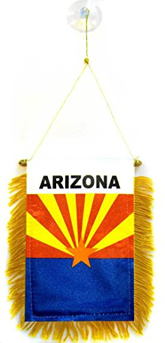 AZ FLAG - Wimpel Arizona - 15x10 cm - Bundesstaat Arizona Mini Flagge 10 x 15 Cm - Auto Pennant Spezielle Auto